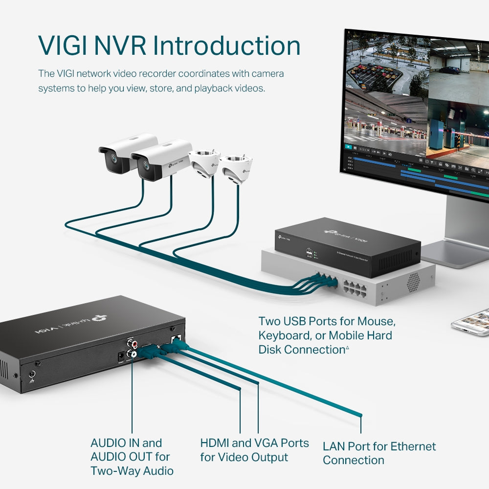 TP-Link VIGI NVR1008H 8 Channel Network Video Recorder | 4K Output | 8MP Supported | H.265+ Compression | Synchronous Playback TP-Link VIGI NVR1008H 8 Channel Network Video Recorder | 4K Output | 8MP Supported | H.265+ Compression | Synchronous Playback